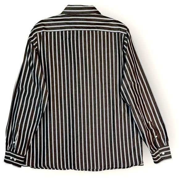 Duck Head Striped Long Sleeve Button Up Shirt Athletic Fit Mens XXL Brown White - Picture 2 of 11